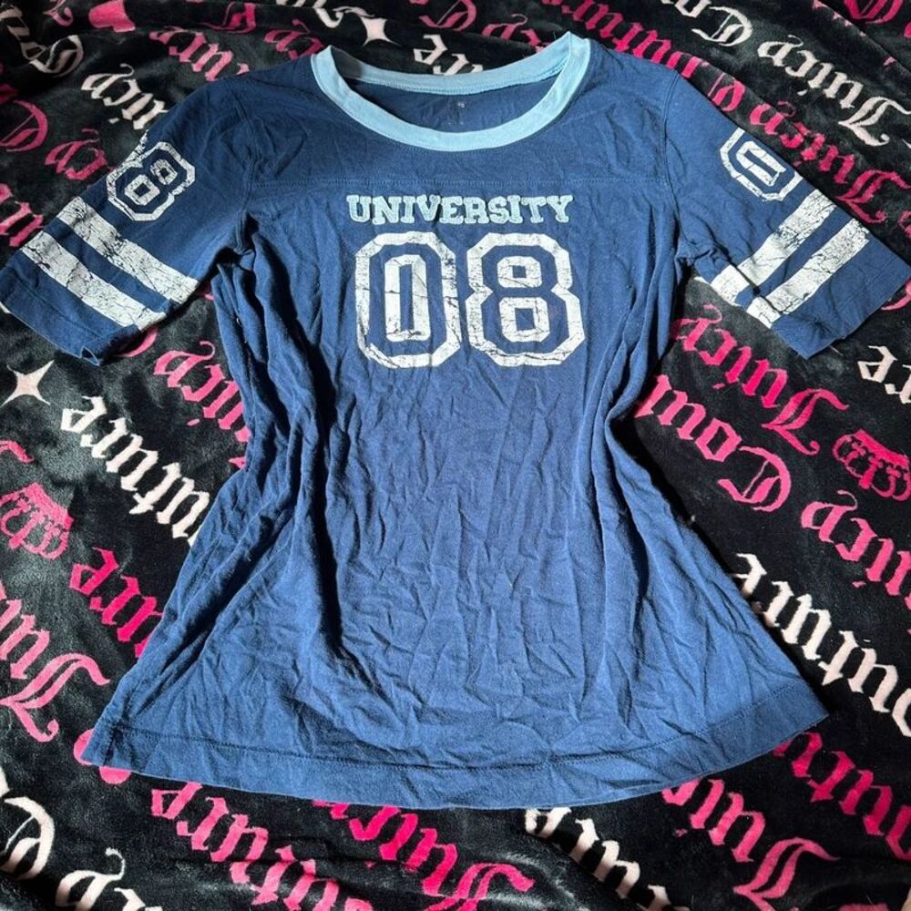 vintage blue university 08 ringer tee